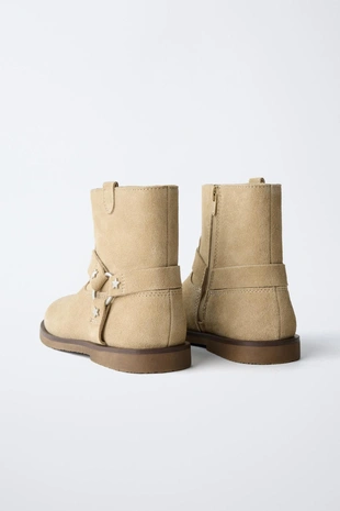 Кожаные байкерские ботинки- Заказать в России