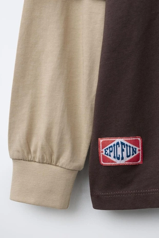 Футболка с двойными рукавами в стиле преппи- Заказать в России