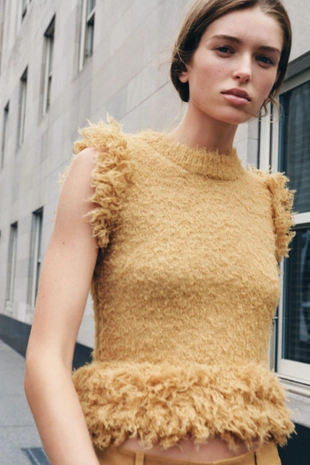 Топ из ворсистого трикотажа- Заказать в России