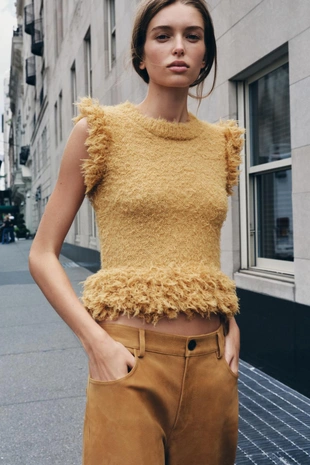 Топ из ворсистого трикотажа- Заказать в России