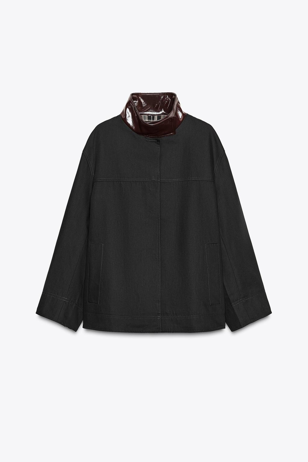 КУРТКА С КОНТРАСТНЫМ ВОРОТНИКОМ — ZW COLLECTION