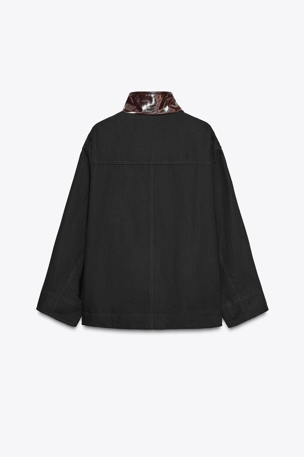 КУРТКА С КОНТРАСТНЫМ ВОРОТНИКОМ — ZW COLLECTION