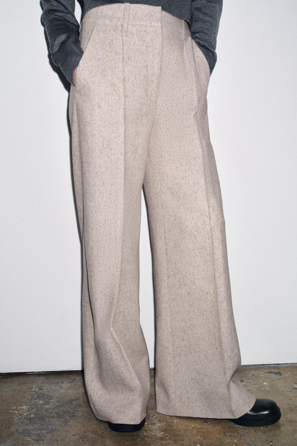 БРЮКИ WIDE-LEG С ОТДЕЛКОЙ — ZW COLLECTION
