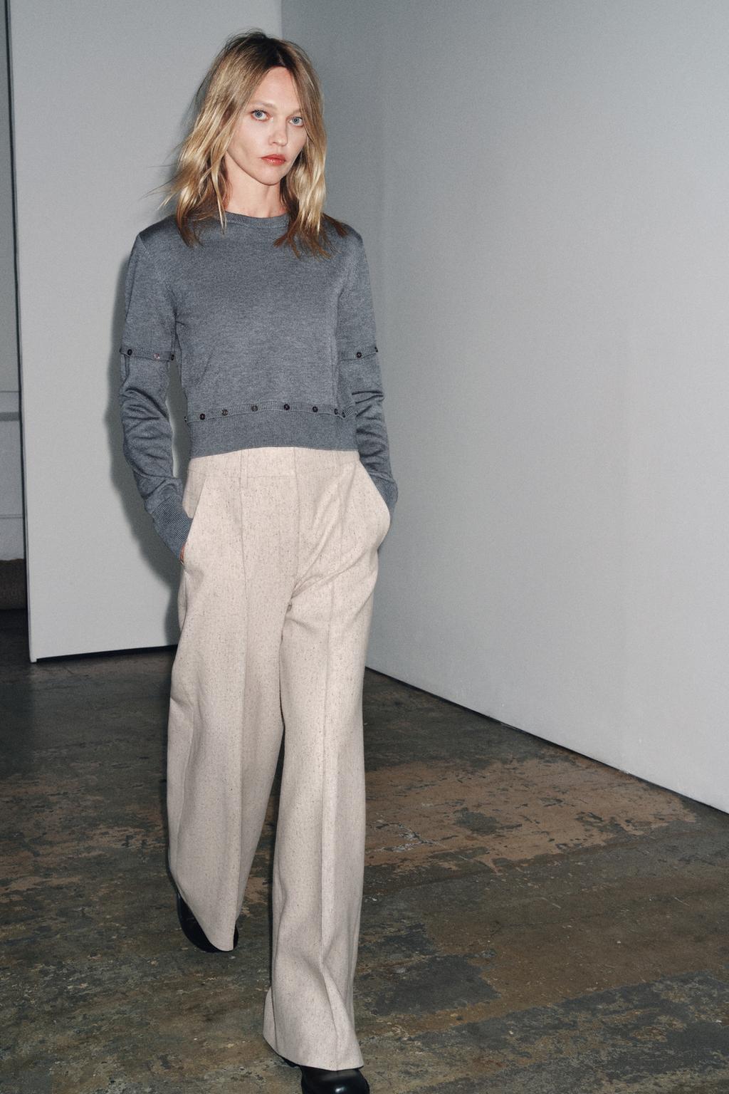 БРЮКИ WIDE-LEG С ОТДЕЛКОЙ — ZW COLLECTION