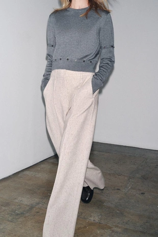 Брюки WIDE-LEG с отделкой — ZW COLLECTION- Заказать в России