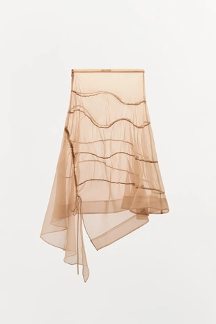Юбка с завязками и сборками из органзы- Заказать в России