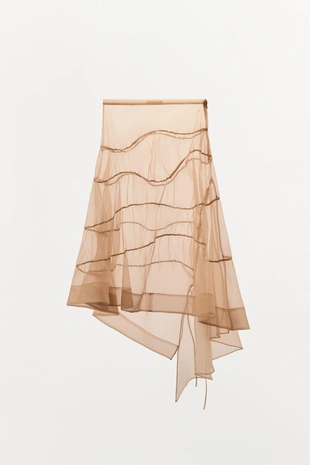 Юбка с завязками и сборками из органзы- Заказать в России