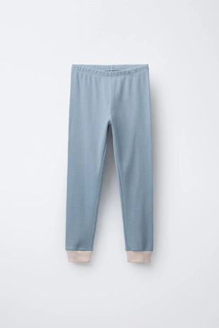 6-14 лет/пижама в рубчик с контрастной отделкой