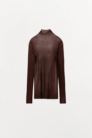 Топ из тонкого трикотажа с металлизированной нитью- Заказать в России