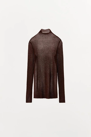 Топ из тонкого трикотажа с металлизированной нитью- Заказать в России