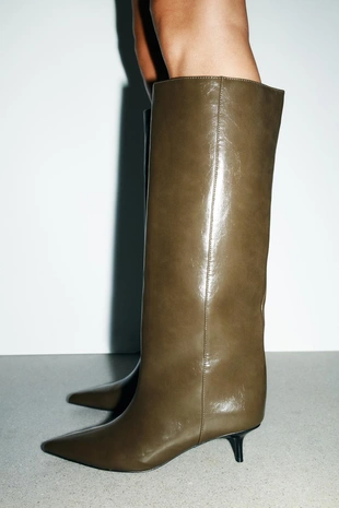 Сапоги на среднем каблуке- Заказать в России