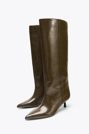 Сапоги на среднем каблуке- Заказать в России