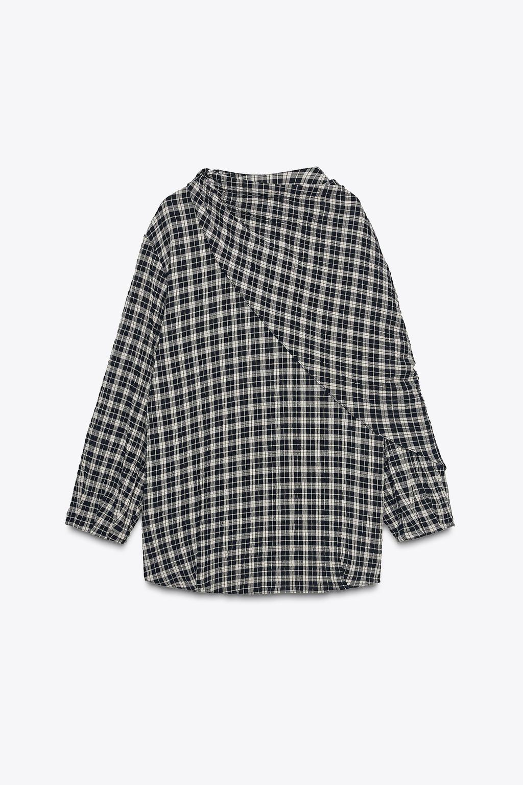 РУБАШКА В КЛЕТКУ С МНОГОПОЗИЦИОННЫМ ПЛАТКОМ — ZW COLLECTION