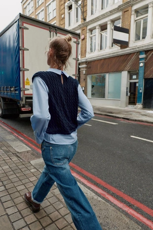 Комбинированная рубашка из поплина- Заказать в России