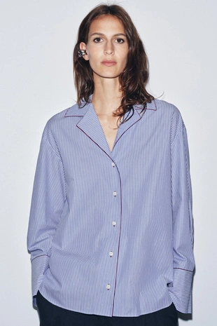 Рубашка с контрастной отделкой ZW COLLECTION- Заказать в России