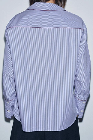 Рубашка с контрастной отделкой ZW COLLECTION- Заказать в России