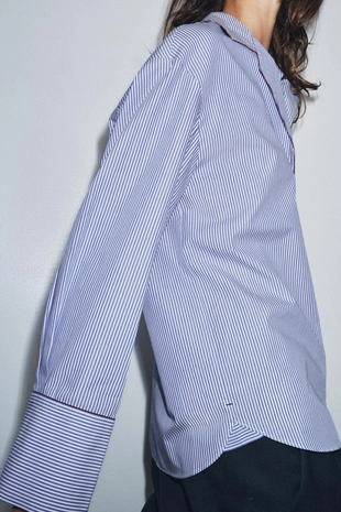 Рубашка с контрастной отделкой ZW COLLECTION- Заказать в России