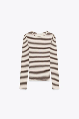 Футболка в полоску с длинными рукавами- Заказать в России