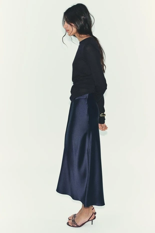 Атласная юбка миди- Заказать в России