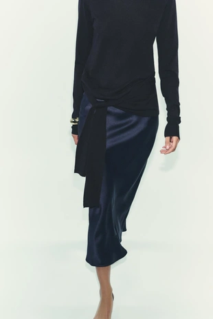 Атласная юбка миди- Заказать в России