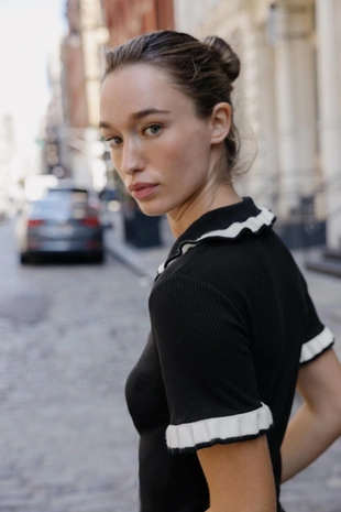 Футболка поло со стразами- Заказать в России