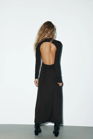 Креповое платье с открытой спиной- Заказать в России