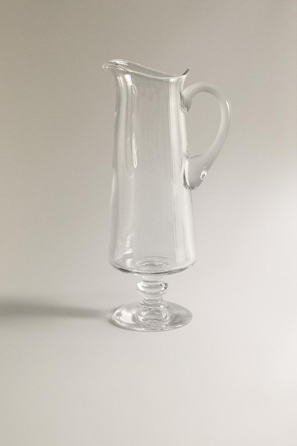Ваза из прозрачного мастереного стекла с ручкой blown glass princess x la granja
