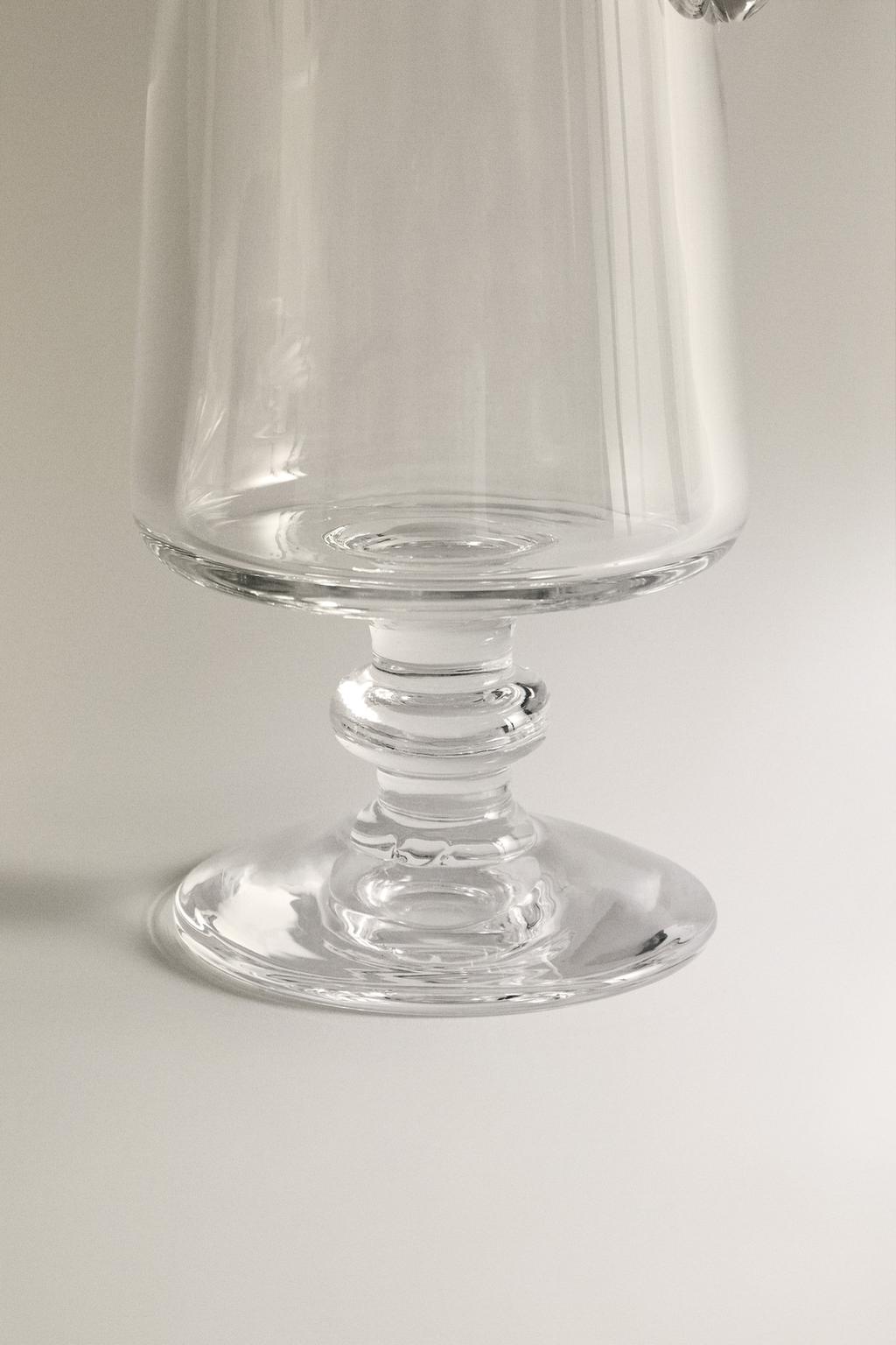 Ваза из прозрачного мастереного стекла с ручкой blown glass princess x la granja