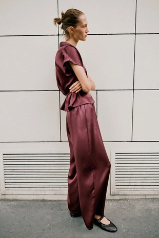 Брюки слим с высокой посадкой- Заказать в России