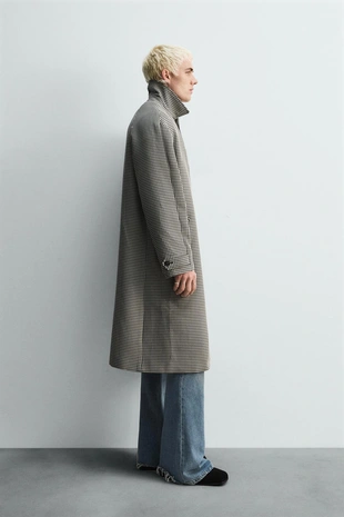 Пальто из рельефной ткани в клетку LIMITED EDITION- Заказать в России