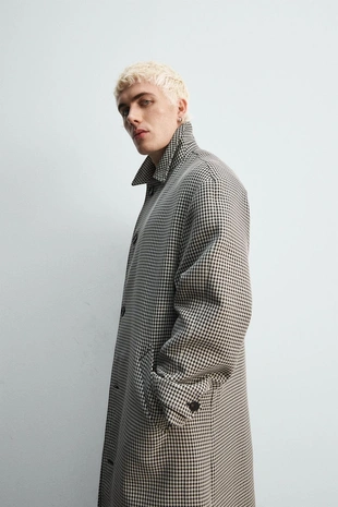 Пальто из рельефной ткани в клетку LIMITED EDITION- Заказать в России