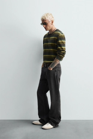 Жаккардовая футболка в полоску- Заказать в России