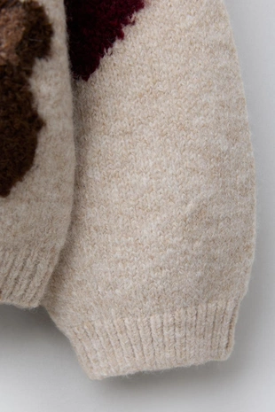 Трикотажный джемпер с мишками и сердечками- Заказать в России