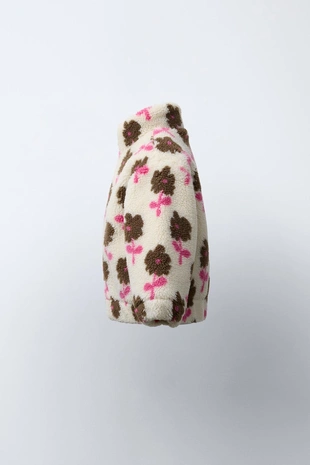 Ecru | 0874/568/712 - Zara Куртка из искусственной овчины с цветочным принтом