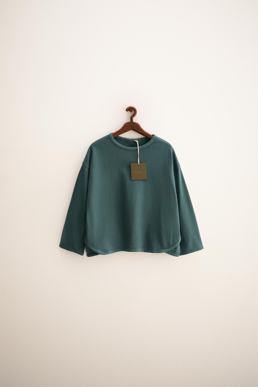 ZARA TIMELESS - ОДНОТОННАЯ ФУТБОЛКА С ОКАНТОВКОЙ