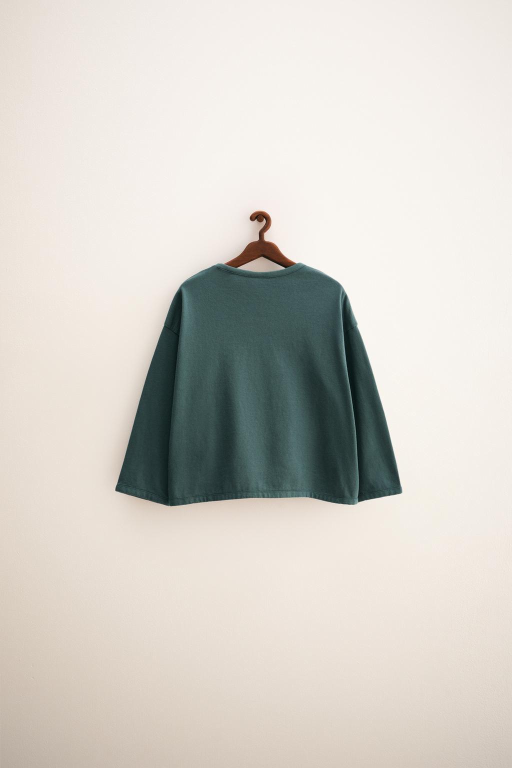 ZARA TIMELESS - ОДНОТОННАЯ ФУТБОЛКА С ОКАНТОВКОЙ