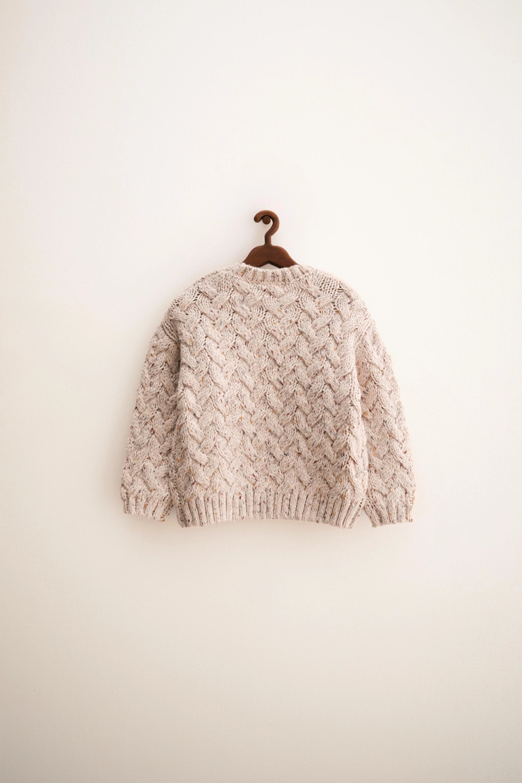 Пуловер с крупной вязкой и пуговицами из шерсти zara timeless