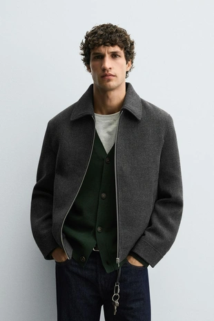 Куртка из ткани с застежкой-молнией- Заказать в России