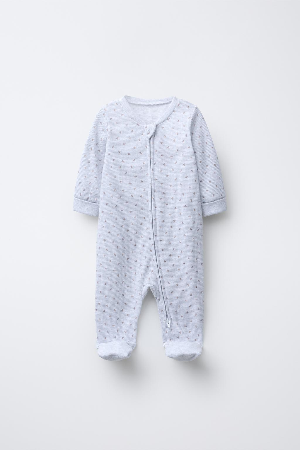 TWO-PACK OF FLORAL AND STRIPED FULL SLEEPSUITS WITH CONVERTIBLE FEET