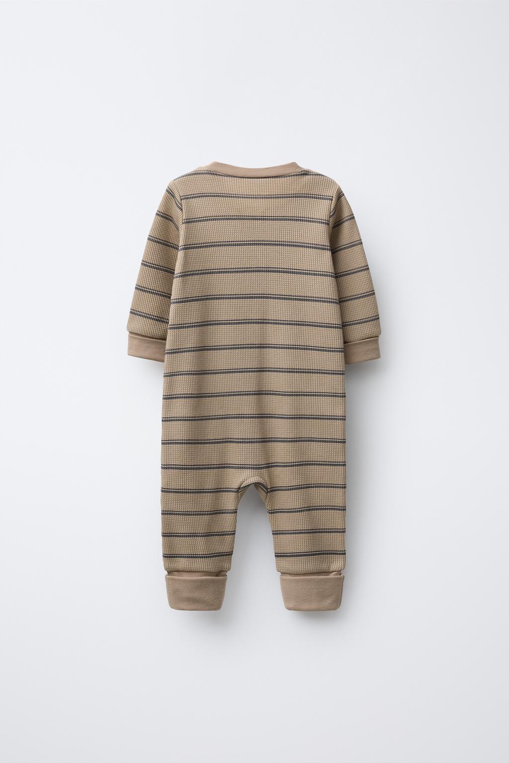 TWO-PACK OF FLORAL AND STRIPED FULL SLEEPSUITS WITH CONVERTIBLE FEET