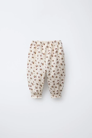 Жатые брюки в мелкий цветочек- Заказать в России