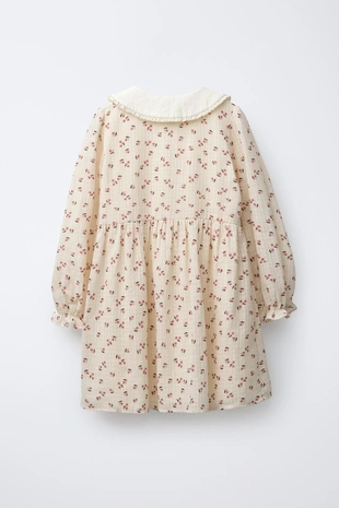 Купить Zara Платье с цветочным принтом и контрастным воротником