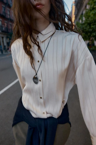 Рубашка OVERSIZE в полоску- Заказать в России