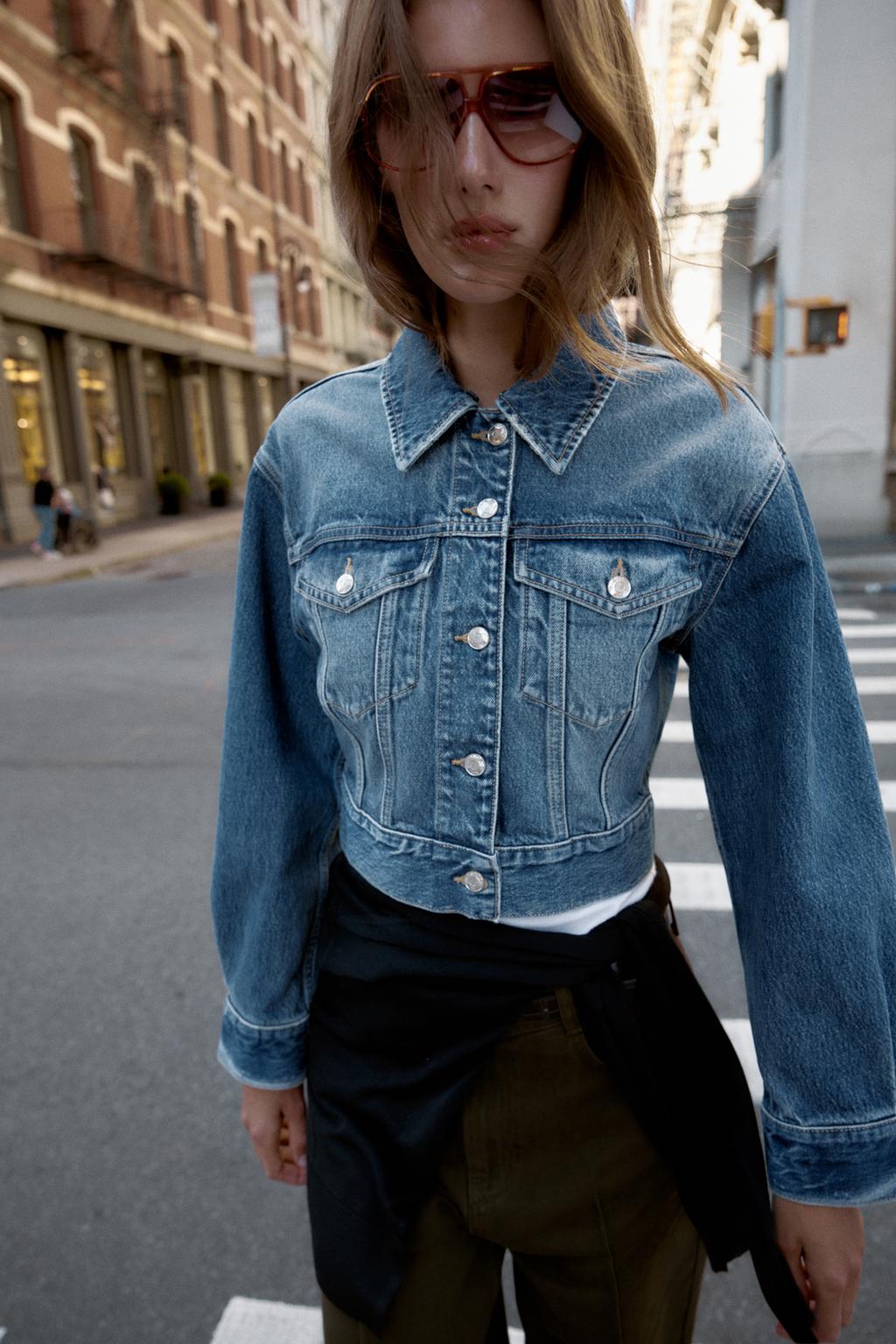 Z1975 FAUX FUR COLLAR SHORT DENIM JACKET