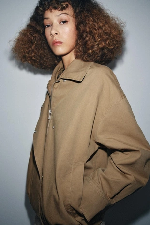 Куртка-бомбер с меховым воротником — ZW COLLECTION- Заказать в России