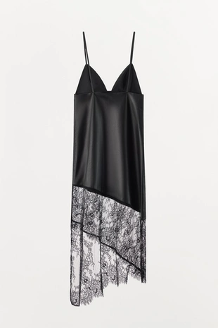 Кожаное платье с кружевом- Заказать в России