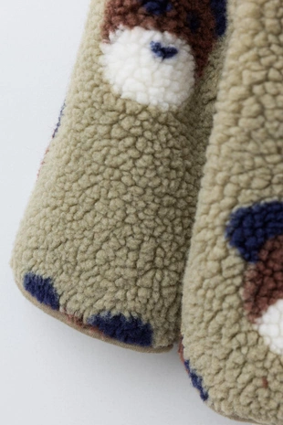 Куртка из искусственной овчины с мишками- Заказать в России