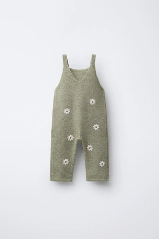 Длинный комбинезон с вышивкой «маргаритки»- Заказать в России