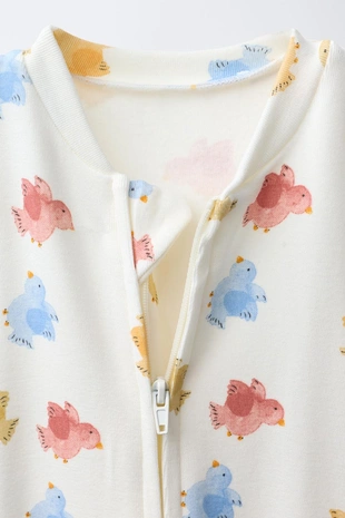 Комбинезон с принтом «птички» и трансформируемыми ступнями- Заказать в России