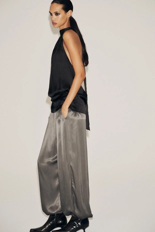 Атласные брюки-шаровары- Заказать в России